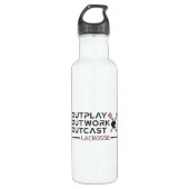 Lacrosse Player Outplay Outcast Lax Geschenk Edelstahlflasche (Vorderseite)