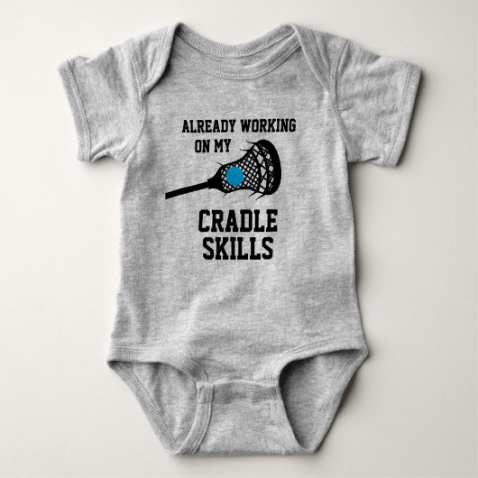Lacrosse Player Partys Cradle Skills  Baby Strampler (Vorderseite)