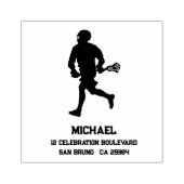 Lacrosse Player Personalisiert Gummistempel (Prägung)
