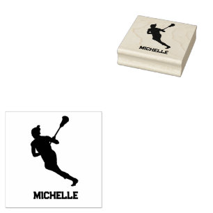 Lacrosse Player Personalisiert Gummistempel