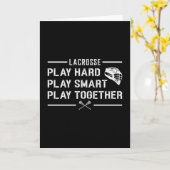 Lacrosse Player Play Hard Play Smart Funny Gift Karte (Gelbe Blume)