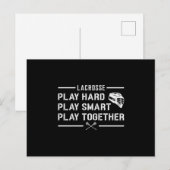 Lacrosse Player Play Hard Play Smart Funny Gift Postkarte (Vorne/Hinten)
