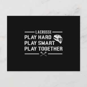 Lacrosse Player Play Hard Play Smart Funny Gift Postkarte