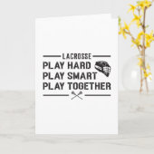 Lacrosse Player Play Hard Play Smart Team Geschenk Karte (Gelbe Blume)