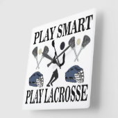 Lacrosse Player Sports Quadratische Wanduhr (Winkel)
