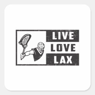 Lacrosse Player Team Live Liebe Lax Funny Gift Ide Quadratischer Aufkleber