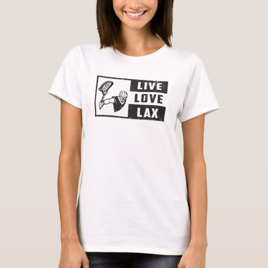 Lacrosse Player Team Live Liebe Lax Funny Gift Ide T-Shirt (Vorderseite)