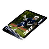 Lacrosse Player Trading Card in Black Blue Magnet (Linke Seite)