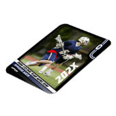Lacrosse Player Trading Card in Black Blue Magnet (Linke Seite)
