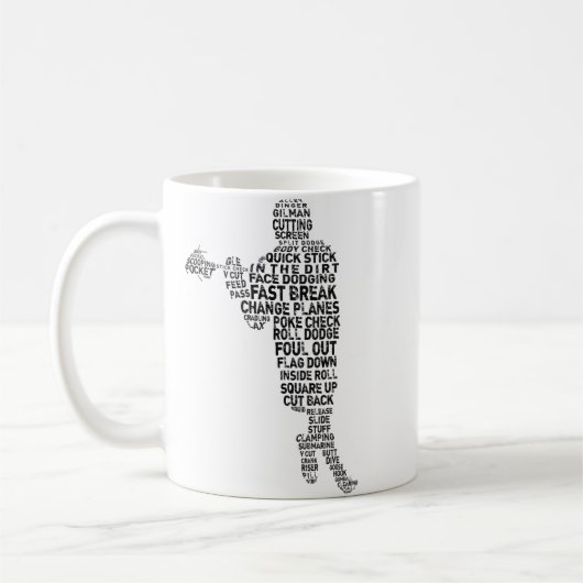 Lacrosse Player Tygraphy Kaffeetasse (Links)