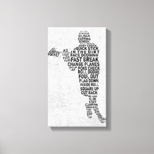 Lacrosse Player Typografie Art Canvas Print Leinwanddruck