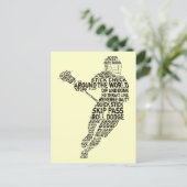 Lacrosse Player Typografie Postkarte (Stehend Vorderseite)