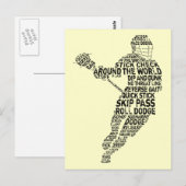 Lacrosse Player Typografie Postkarte (Vorne/Hinten)