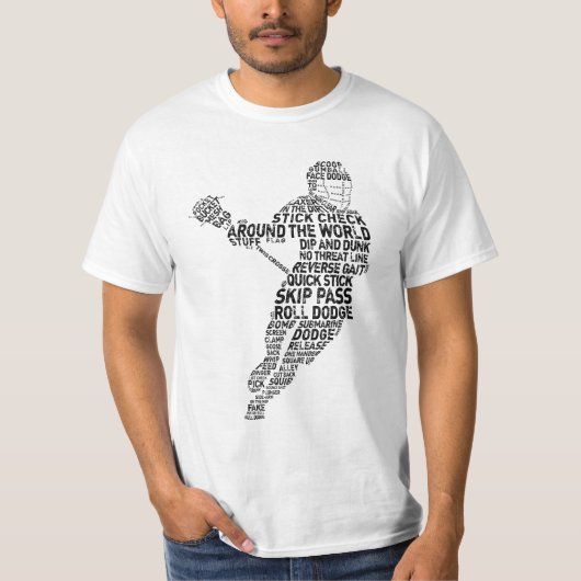 Lacrosse Player Typografie T-Shirt (Vorderseite)
