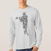 Lacrosse Player Typografie Word Art T-Shirt (Vorderseite)