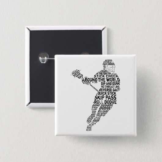 Lacrosse Player Typografy Button (Vorne & Hinten)