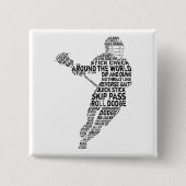 Lacrosse Player Typografy Button (Vorderseite)