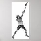 Lacrosse Player Typografy Poster (Vorne)