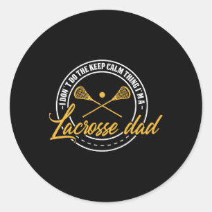 Lacrosse Player und Coach Vater Retro Lax Lover Pa Runder Aufkleber