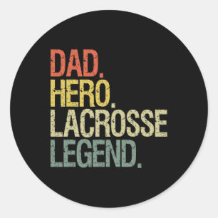Lacrosse Player Vater Runder Aufkleber
