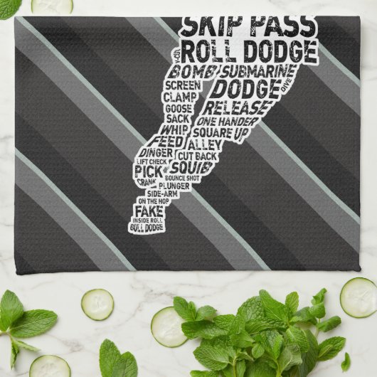 Lacrosse Player Word Art Design Küchentuch (Gefaltet)