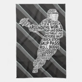 Lacrosse Player Word Art Design Küchentuch (Vertikal)
