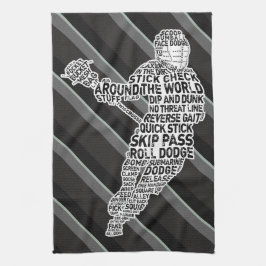 Lacrosse Player Word Art Design Küchentuch