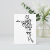 Lacrosse Player Word Art Postkarte (Stehend Vorderseite)