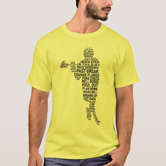Lacrosse Player Word Art T - Shirt (Vorderseite)