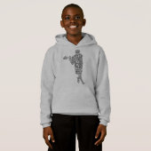 Lacrosse Player Word Art Words Hoodie (Vorne ganz)