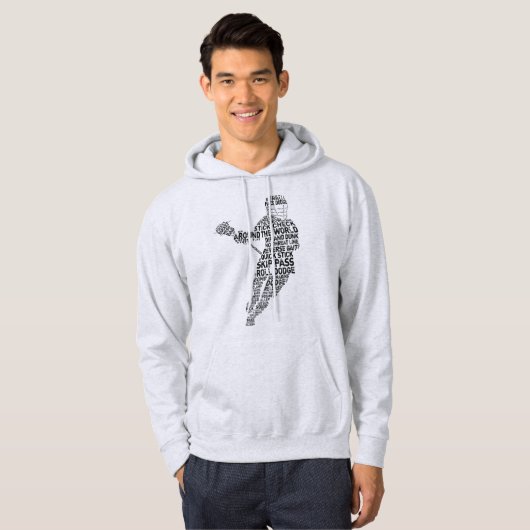Lacrosse Player Word Art Words Hoodie (Vorne ganz)