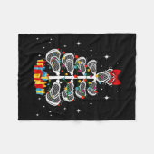 Lacrosse Player Xmas Gift Lacrosse Christmas Tree Fleecedecke (Vorderseite (Horizontal))
