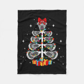 Lacrosse Player Xmas Gift Lacrosse Christmas Tree Fleecedecke (Vorderseite)