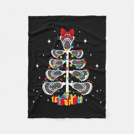 Lacrosse Player Xmas Gift Lacrosse Christmas Tree Fleecedecke (Vorderseite)