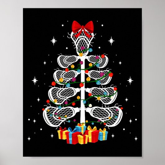 Lacrosse Player Xmas Gift Lacrosse Christmas Tree Poster (Vorne)