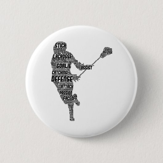 Lacrosse Player Youth Kids Men Boys Button (Vorderseite)