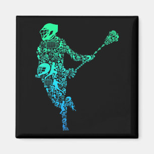 Lacrosse Player Youth Men Boys Kinder Magnet