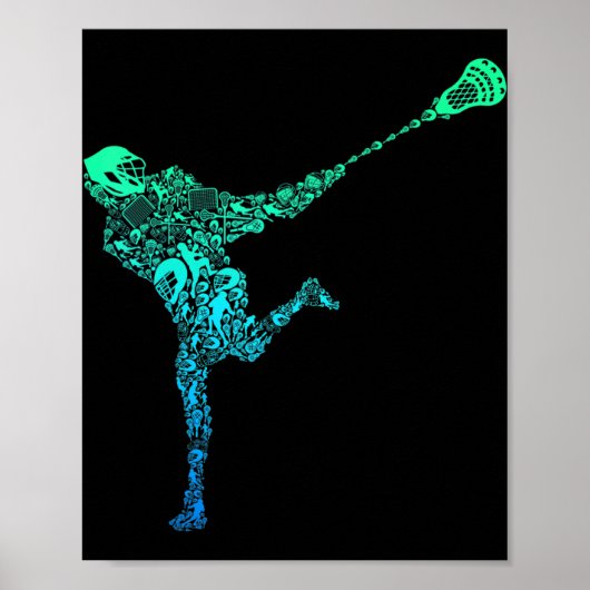 Lacrosse Player Youth Men Kids Boys Poster (Vorne)