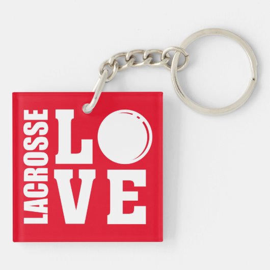 Lacrosse Players, Rote Liebe Schlüsselanhänger (Rückseite)