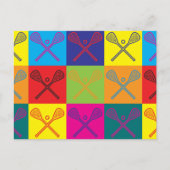 Lacrosse Pop Art Postkarte (Vorderseite)