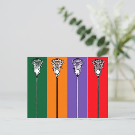 Lacrosse Postkarte (Stehend Vorderseite)