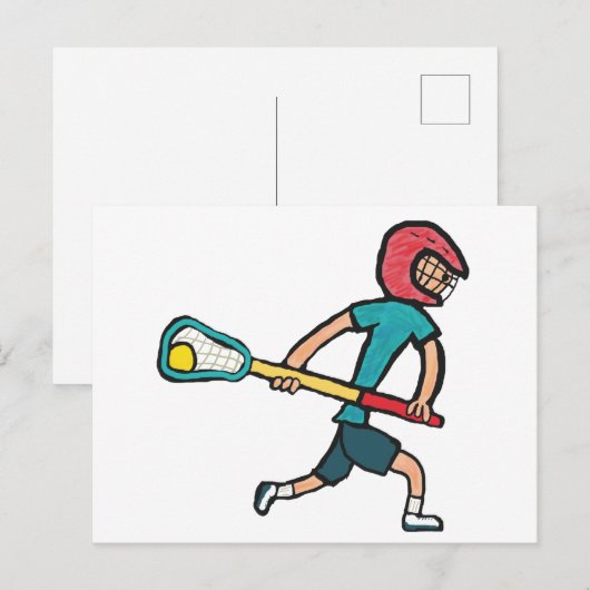 Lacrosse Postkarte (Vorne/Hinten)