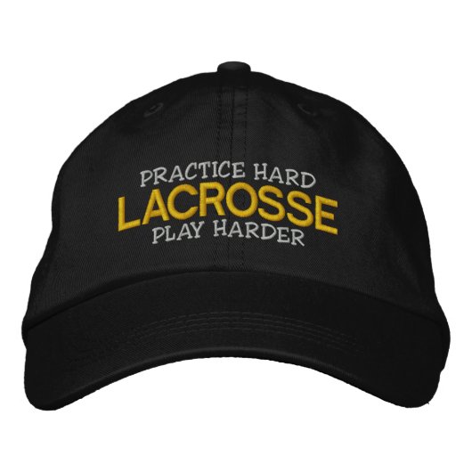 Lacrosse "Practice Hard Play Harder" bestickt Bestickte Baseballkappe (Vorderseite)