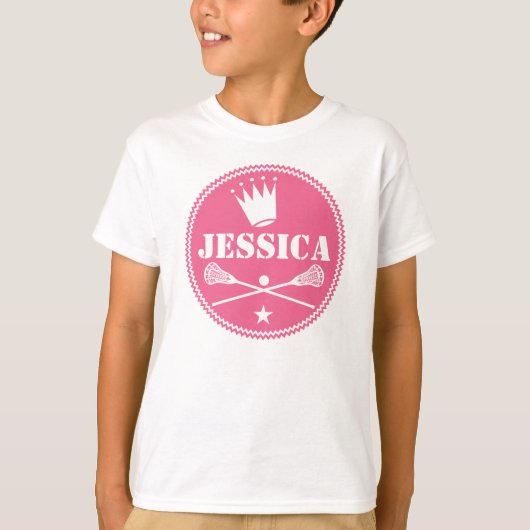 Lacrosse-Prinzessin Personalized Girls T-shirt (Vorderseite)
