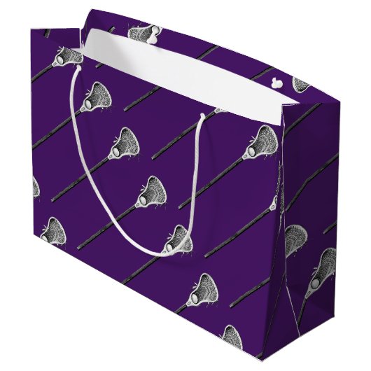 Lacrosse Purple Große Geschenktüte (Rückseite Schrägansicht)