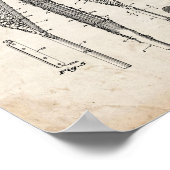 Lacrosse Racquet Patent - Altes Aussehen Poster (Ecke)