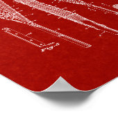 Lacrosse Racquet Patent - Burgund Red Poster (Ecke)