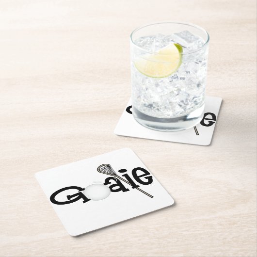 Lacrosse Rechteckiger Pappuntersetzer (Vor Ort)