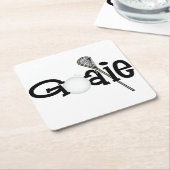 Lacrosse Rechteckiger Pappuntersetzer (angewinkelt)