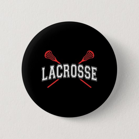 Lacrosse Red Crossed Sticks für Jugendliche oder E Button (Vorderseite)